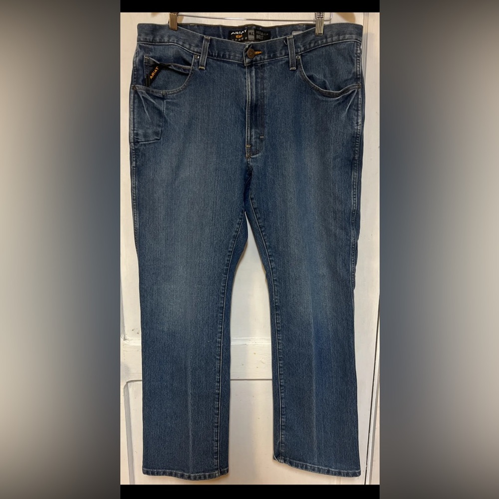 Ariat Jeans Mens 38x32 Blue Rebar M4 Relaxed Boot DuraStretch Edge 10016221